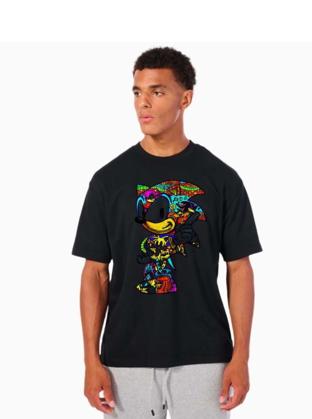 Sonic the Hedgehog Vintage Video Game Graffiti Graphic T-Shirt
